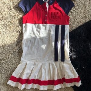 Tommy Hilfiger Girls Polo Dress Red, White, and Blue Navy